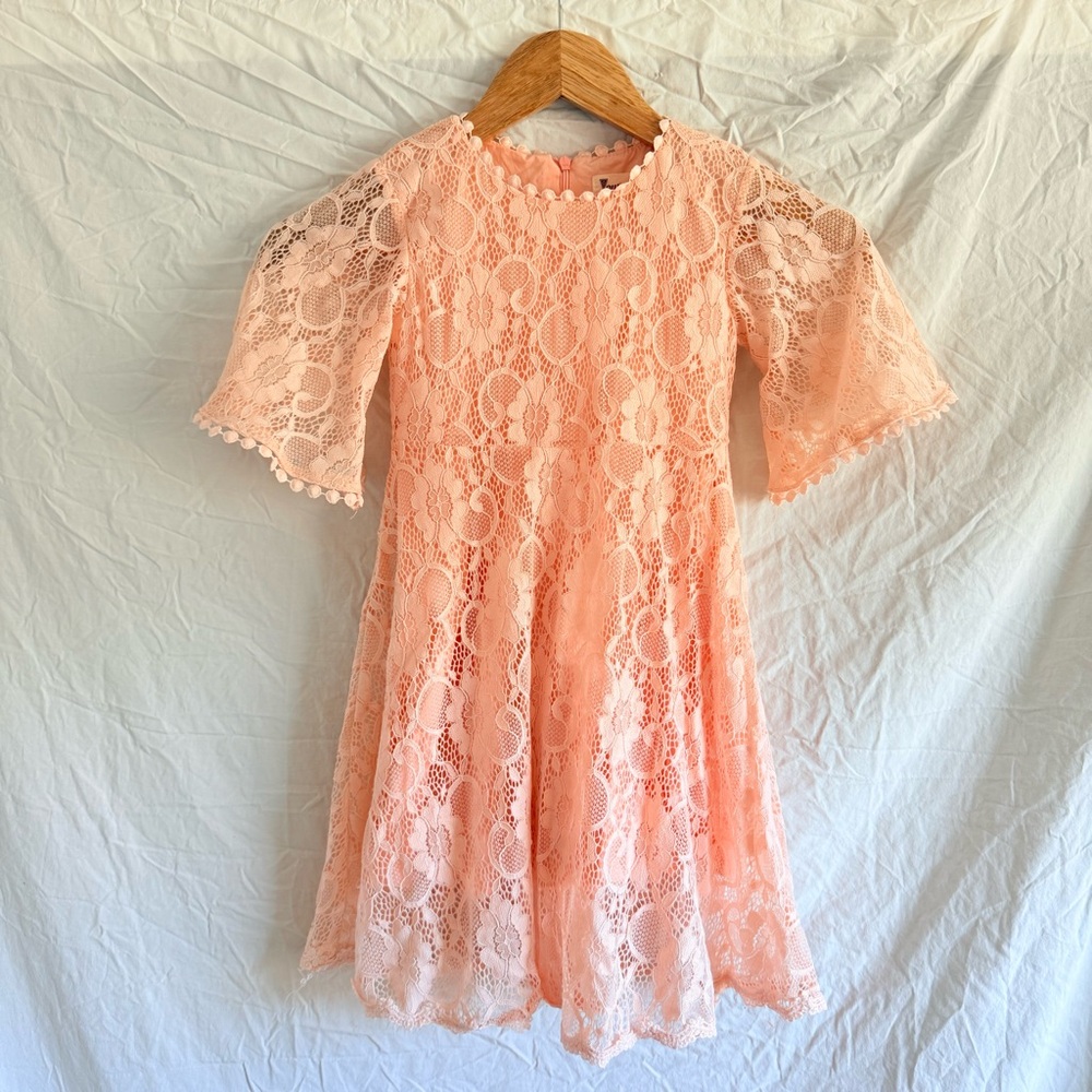 Boutique Charming Pink Lace Kids Dress